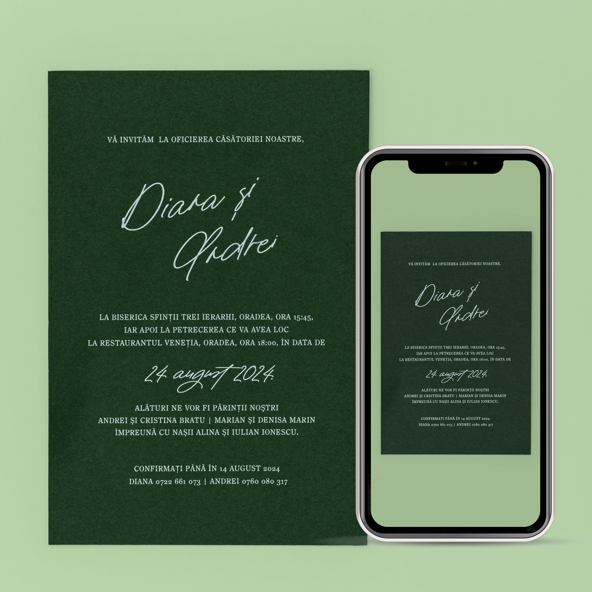 Sigillum viridis, invitație nuntă, digital