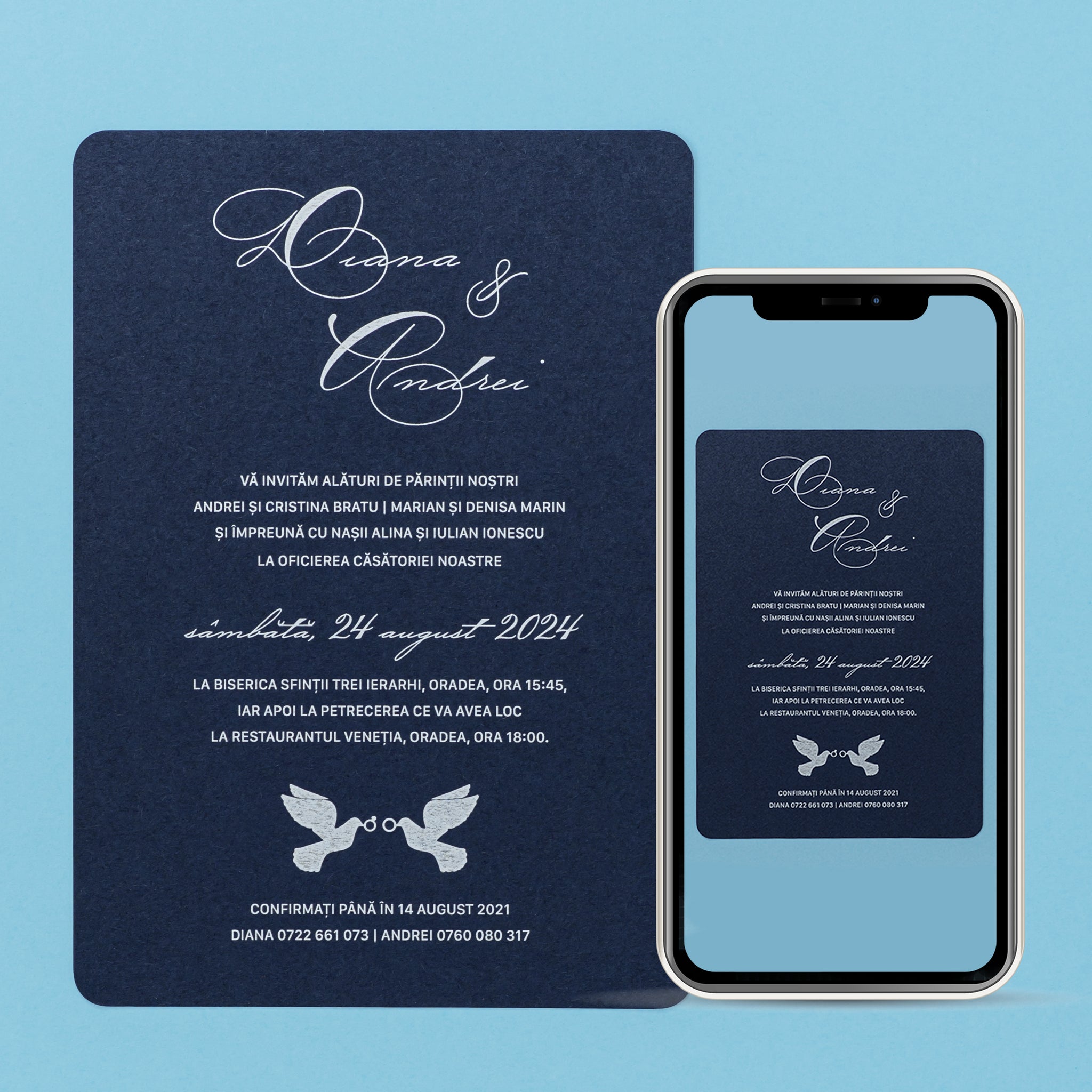 Classical cyaneus, invitație nuntă, digital